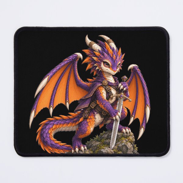 Item preview, Purple Dragon Knight Fantasy Warrior | Epic Dragon RPG Art designed and sold by Hatchling Hollow.