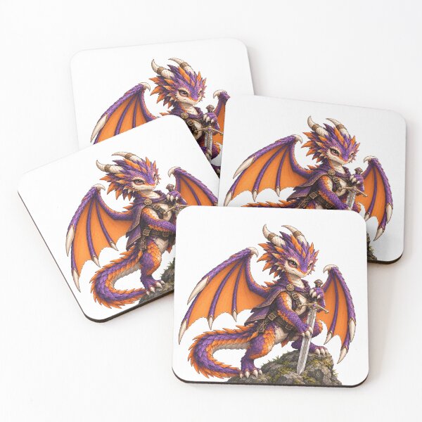 Item preview, Purple Dragon Knight Fantasy Warrior | Epic Dragon RPG Art designed and sold by Hatchling Hollow.