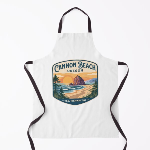 Item preview, Cannon Beach Oregon Vintage Haystack Rock Highway 101 Coastal Art designed and sold by LittleArij.