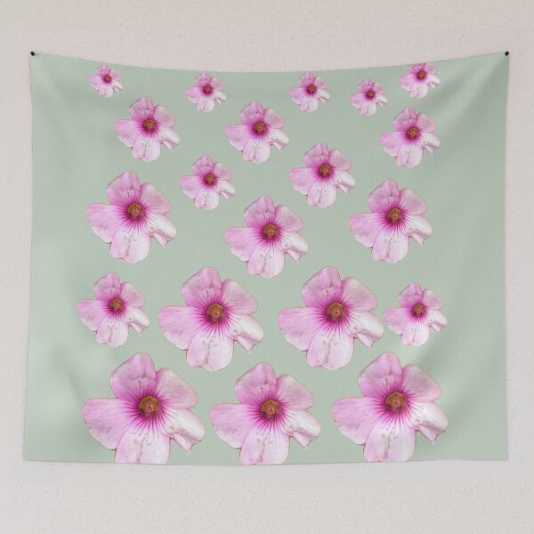 Item preview, Dainty Pink Oxalis Wood Sorrel Scattered Floral Pattern designed and sold by BalkanBloomArt.