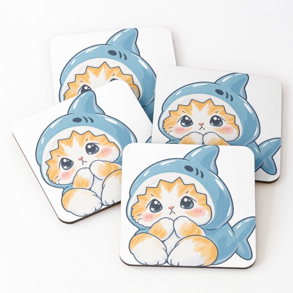 Item preview, Cute cat in shark costume designed and sold by Cosmyna.