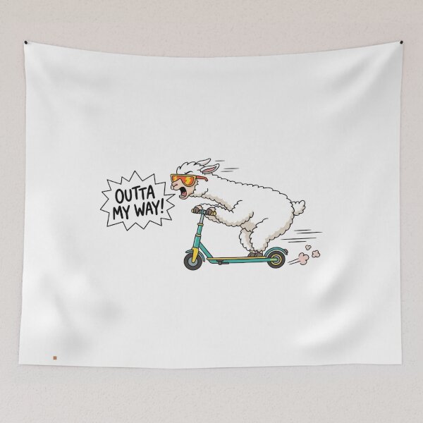 Item preview, Funny Alpaca On Electric Scooter Outta My Way Meme designed and sold by jeshands.