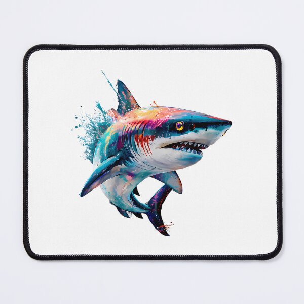 Item preview, Abstract Splash Shark Sticker - Vibrant Ocean Predator Art designed and sold by IdealiftsArt.