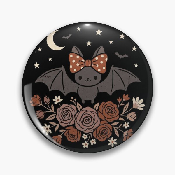 Item preview, Cute Floral Halloween Bat - Kawaii Spooky Bow Moon Stars Art designed and sold by WillCraftx.