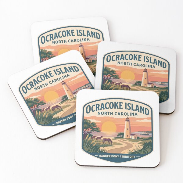 Artikelvorschau, Ocracoke Island, North Carolina – Vintage-Leuchtturm, Bankerponys-Kunst entworfen und verkauft von LittleArij.