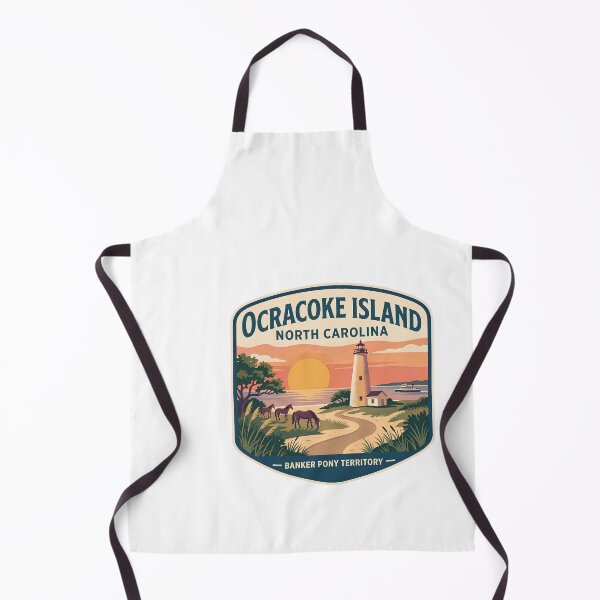 Item preview, Ocracoke Island North Carolina Vintage Lighthouse Banker Ponies Art designed and sold by LittleArij.