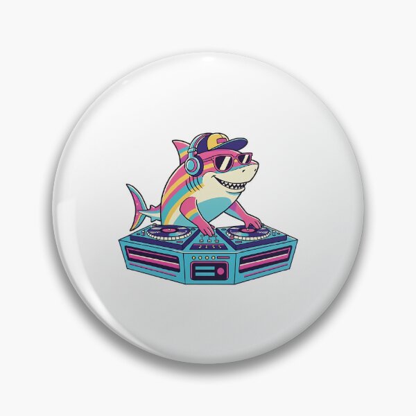 Item preview, Retro Pop Dj Shark - Funky Music Illustration designed and sold by IdealiftsArt.