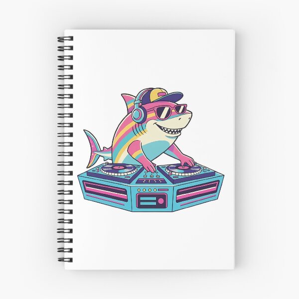 Item preview, Retro Pop Dj Shark - Funky Music Illustration designed and sold by IdealiftsArt.