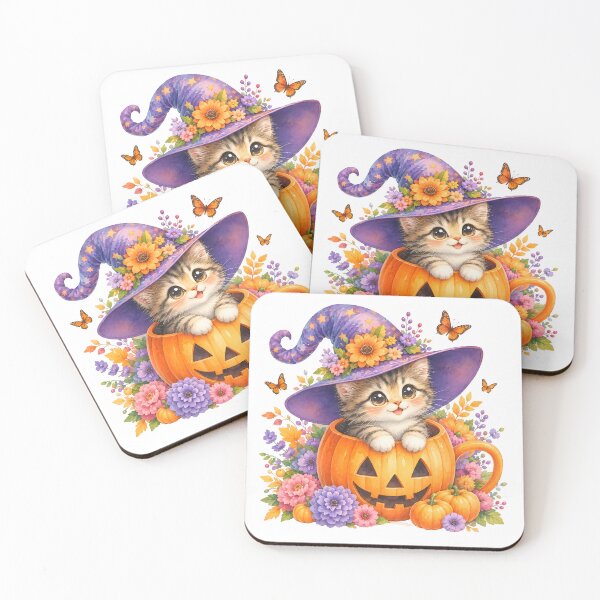 Item preview, Cute witch cat in a pumpkin designed and sold by bambinella.de.
