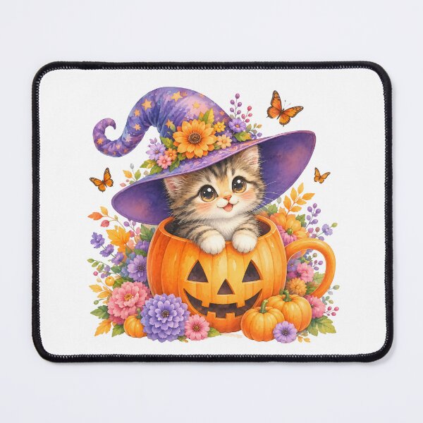 Item preview, Cute witch cat in a pumpkin designed and sold by bambinella.de.