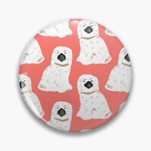 Item preview, Staffordshire Dog Figurines No. 1 in Neon Peach Coral designed and sold by YesterdayColl.