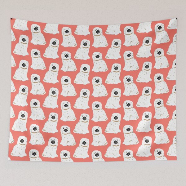 Item preview, Staffordshire Dog Figurines No. 1 in Neon Peach Coral designed and sold by YesterdayColl.