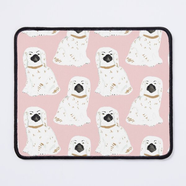 Item preview, Staffordshire Dog Figurines No. 1 in Blush Pink designed and sold by YesterdayColl.