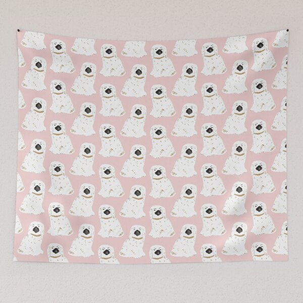 Item preview, Staffordshire Dog Figurines No. 1 in Blush Pink designed and sold by YesterdayColl.