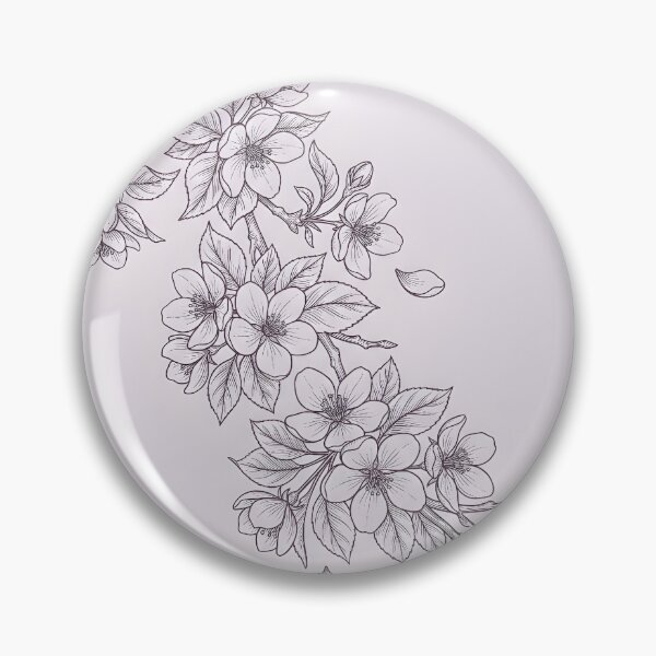 Item preview, Lavender Apple Blossom Botanical Line Art designed and sold by ArtlightStudio.