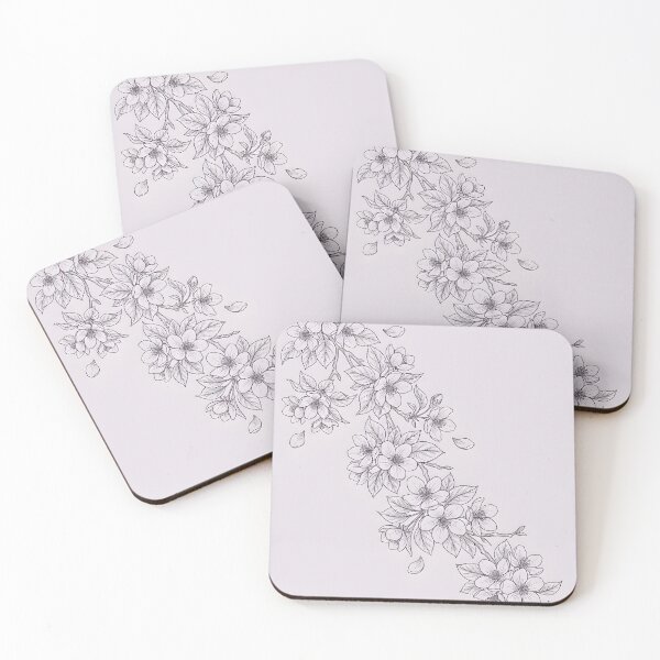 Item preview, Lavender Apple Blossom Botanical Line Art designed and sold by ArtlightStudio.