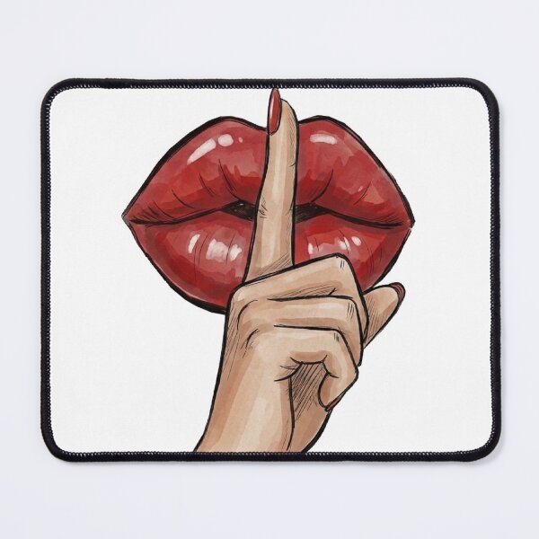 Item preview, Red Glossy Lips Shhh Silence Gesture designed and sold by MaRCAStro.