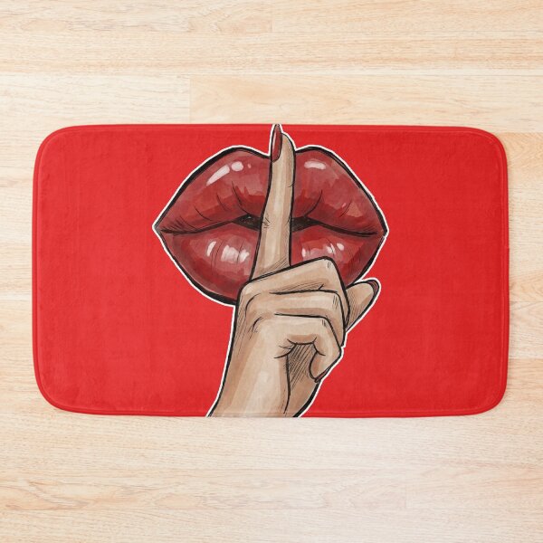Item preview, Red Glossy Lips Shhh Silence Gesture designed and sold by MaRCAStro.
