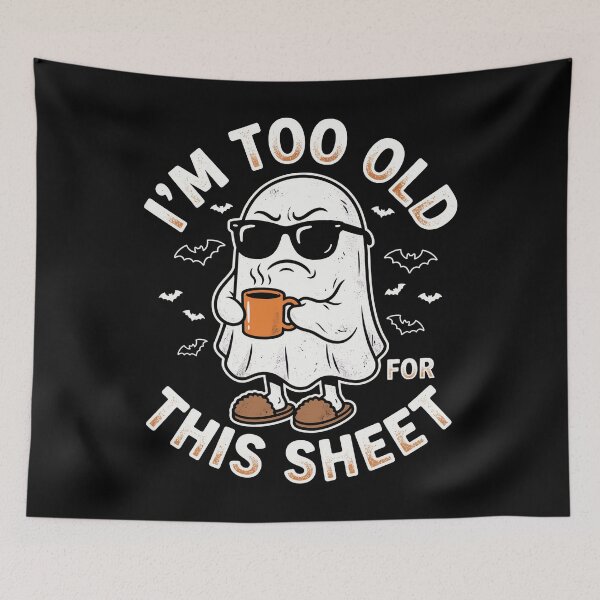 Item preview, Grumpy Ghost Slippers Coffee Too Old For This Sheet designed and sold by MizoX7.