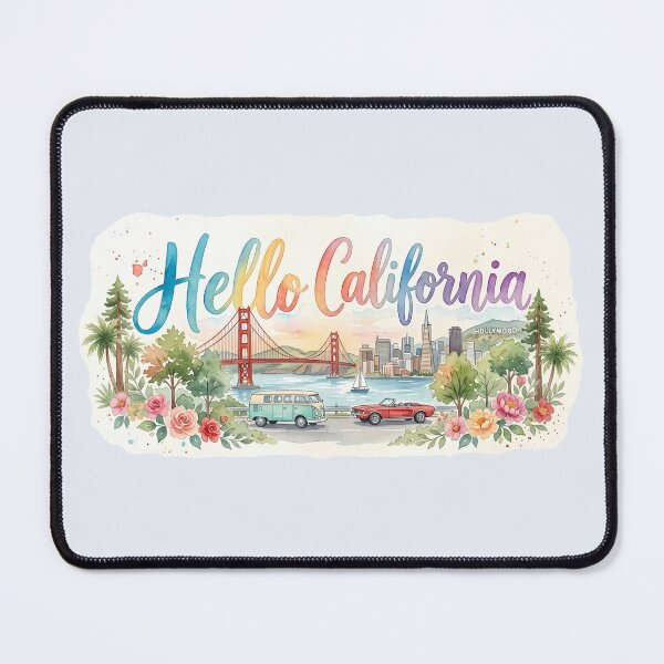 Item preview, Hello California - Watercolor designed and sold by SuperMama1973.