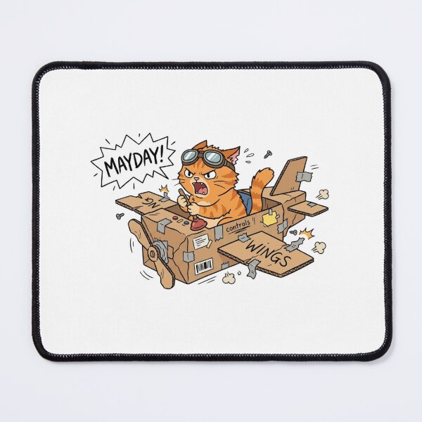 Item preview, Funny Orange Cat Cardboard Airplane Mayday Meme designed and sold by jeshands.