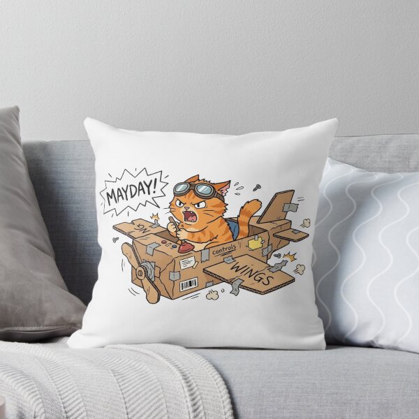 Item preview, Funny Orange Cat Cardboard Airplane Mayday Meme designed and sold by jeshands.