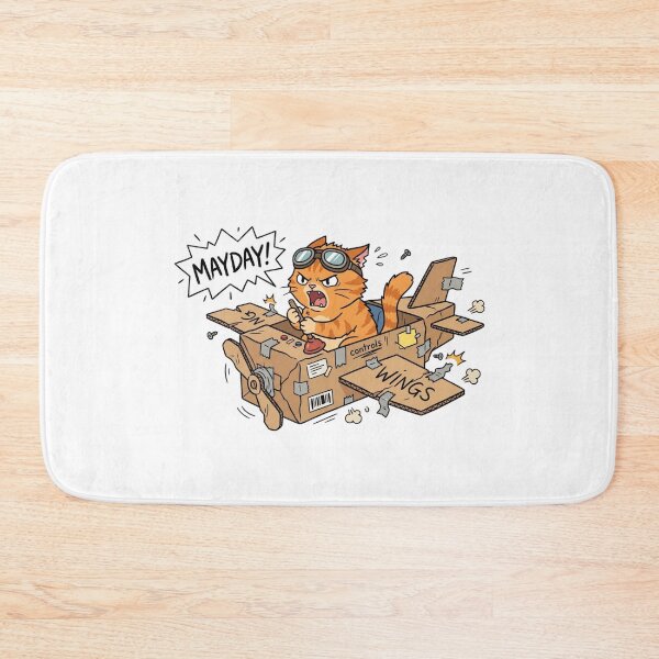 Item preview, Funny Orange Cat Cardboard Airplane Mayday Meme designed and sold by jeshands.