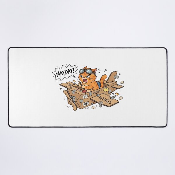 Item preview, Funny Orange Cat Cardboard Airplane Mayday Meme designed and sold by jeshands.