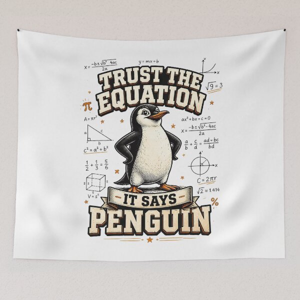 Item preview, Trust the Equation It Says Penguin Funny Math designed and sold by CalmDownZone ⭐️⭐️⭐️⭐️⭐️.