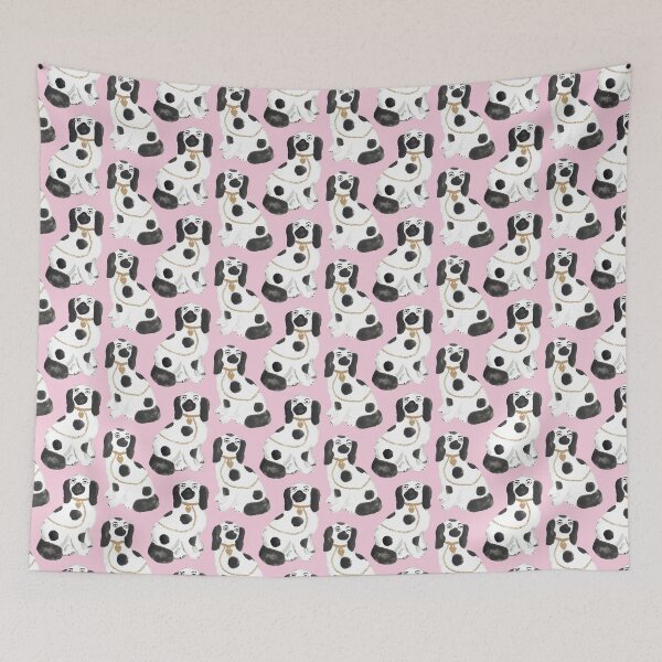 Item preview, Staffordshire Dog Figurines No. 2 in Light Pink designed and sold by YesterdayColl.