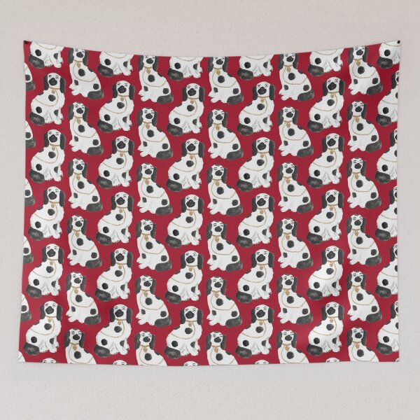 Item preview, Staffordshire Dog Figurines No. 2 in Scarlet Red designed and sold by YesterdayColl.