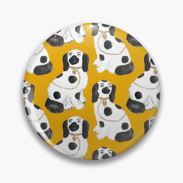 Item preview, Staffordshire Dog Figurines No. 2 in Golden Mustard designed and sold by YesterdayColl.