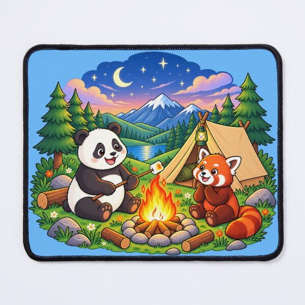 Item preview, Cute Panda & Red Panda Camping Adventure designed and sold by TriStudio.