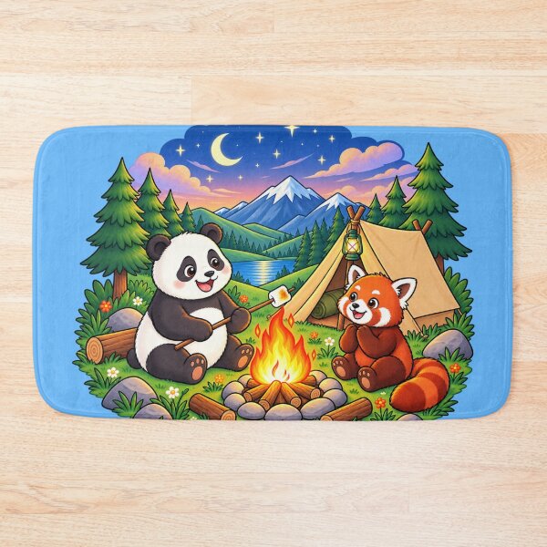 Item preview, Cute Panda & Red Panda Camping Adventure designed and sold by TriStudio.