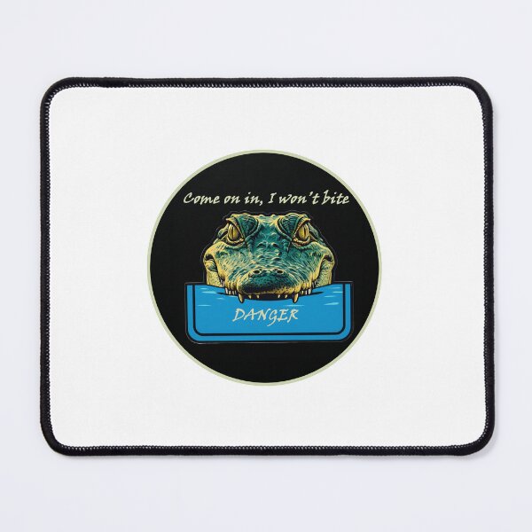 Item preview, Funny Alligator "Come On In" Danger Sign Graphic designed and sold by NotSoSubtleRosiePeas.