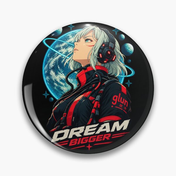 Item preview, Dream Bigger Anime Space Explorer Cyberpunk Astronaut designed and sold by NovaMoodCo.