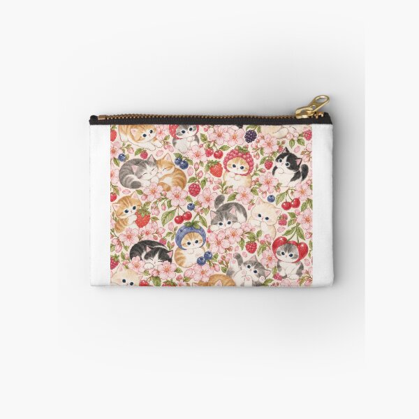 Item preview, Kawaii Fruit Cats Floral Pattern designed and sold by Cosmyna.