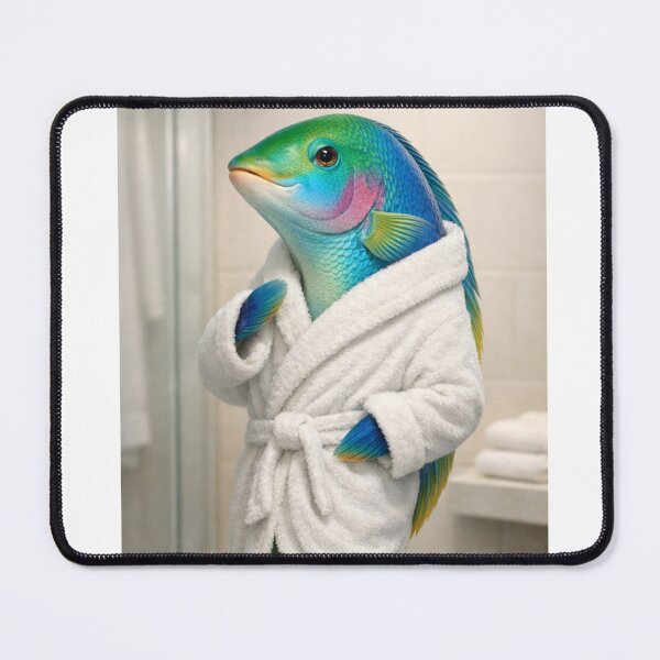 Item preview, Wrasse White Bathrobe designed and sold by Sillytoe.