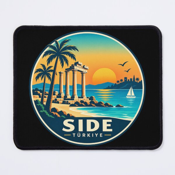 Item preview, Side Türkiye Retro Mediterranean Sunset Travel Art designed and sold by GusiaTreasures.