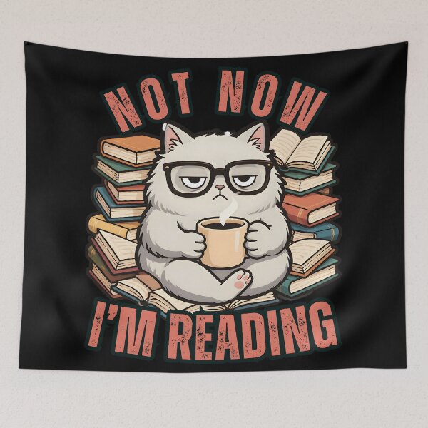 Item preview, Not Now I'm Reading Cute  Cats Book Lover Gifts designed and sold by LeSoniPapaPrint.