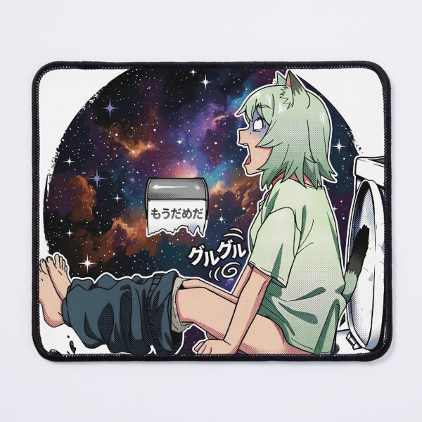Item preview, Cosmic Crisis of the Cat Girl - Absurd Manga Humor Illustration designed and sold by moosesclub.