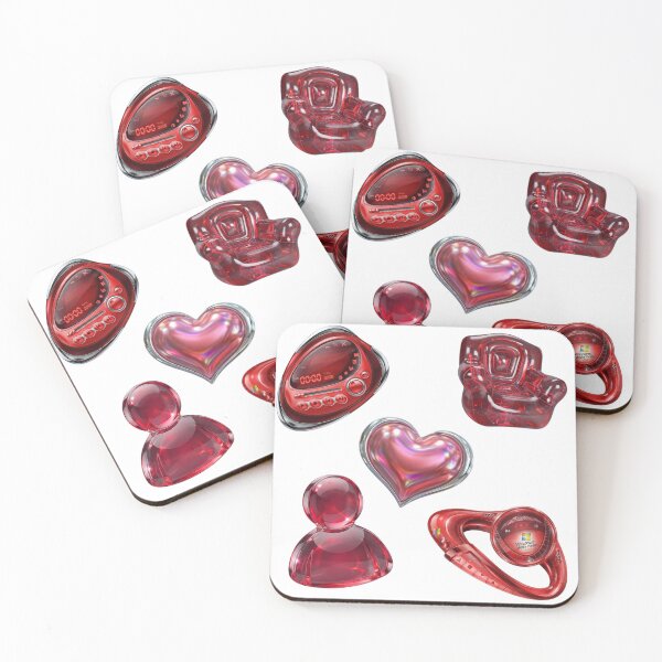 Item preview, Y2K Ruby Red Glossy Tech Frutiger Aero Sticker Pack designed and sold by NostalgiaOS.