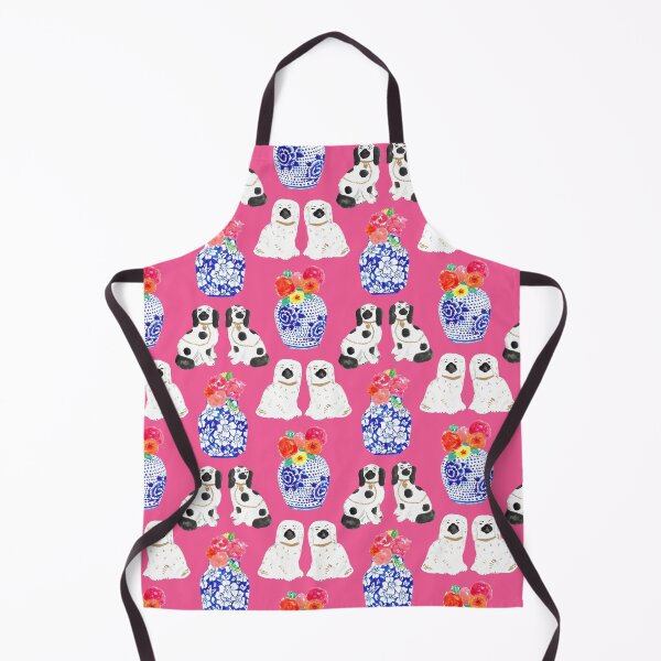Item preview, Chinoiserie Dogs + Floral Ginger Jars in Bubblegum Pink designed and sold by YesterdayColl.