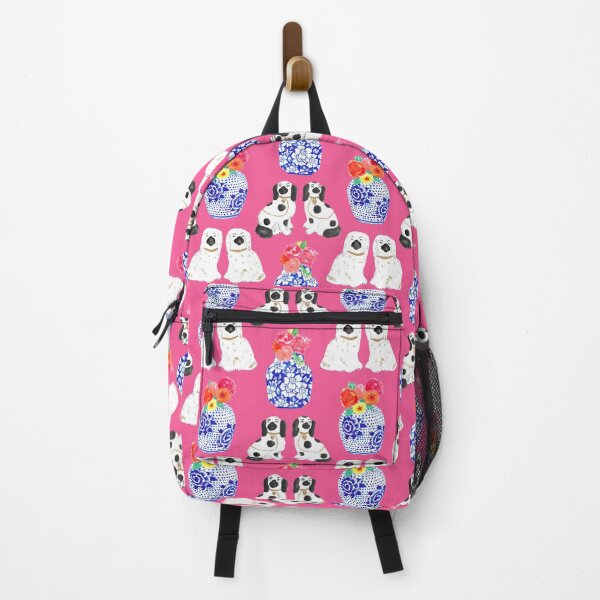 Item preview, Chinoiserie Dogs + Floral Ginger Jars in Bubblegum Pink designed and sold by YesterdayColl.