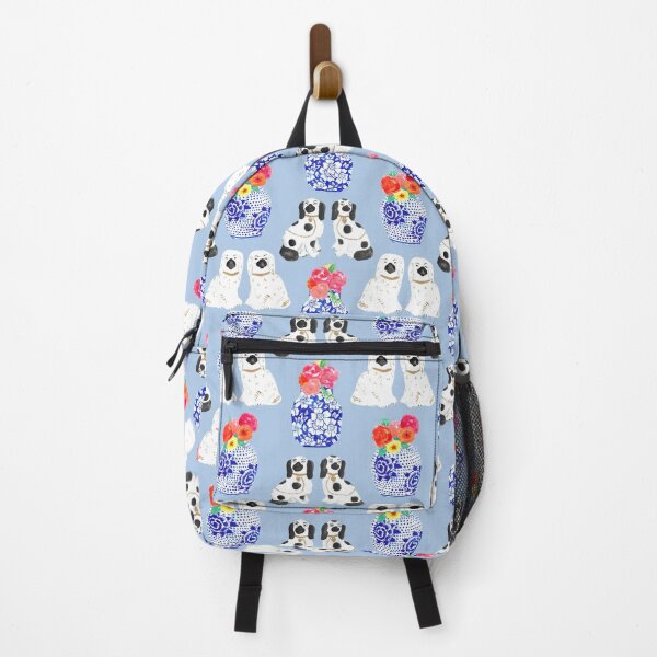 Item preview, Chinoiserie Dogs + Floral Ginger Jars in Powder Blue designed and sold by YesterdayColl.