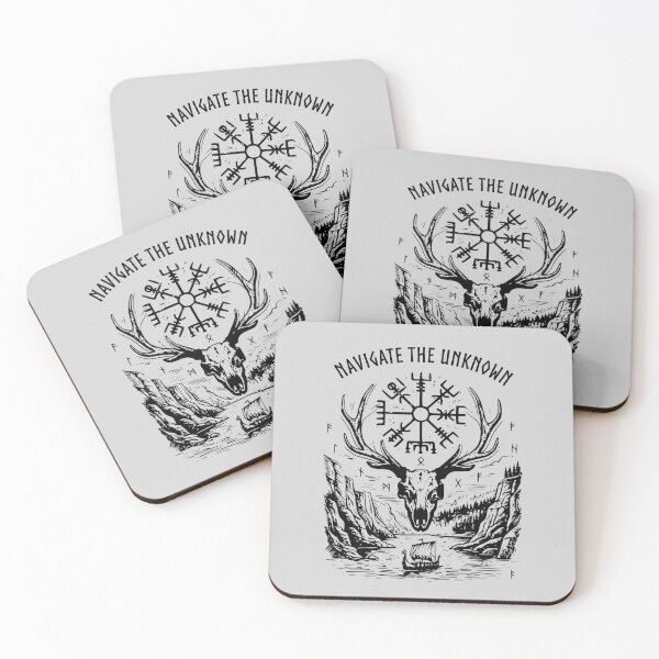 Item preview, Vegvisir Compass Viking Skull Navigate The Unknown designed and sold by LinaValearte.