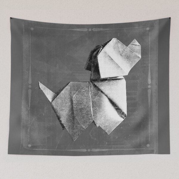 Item preview, Folded Paper Origami Dog Geometric Sculpture designed and sold by Ghoul Enterprises.