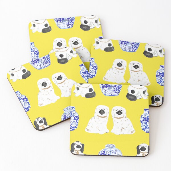 Item preview, Staffordshire Dogs + Ginger Jars in Canary Yellow designed and sold by YesterdayColl.