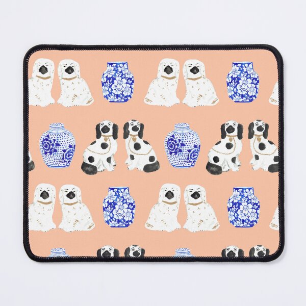 Item preview, Staffordshire Dogs + Ginger Jars in Peach designed and sold by YesterdayColl.