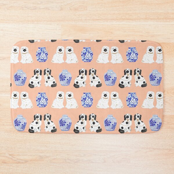 Item preview, Staffordshire Dogs + Ginger Jars in Peach designed and sold by YesterdayColl.